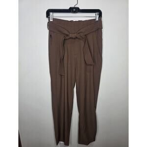 Athleta brown houndstooth plaid skyline II belted dress casual pants - 0
